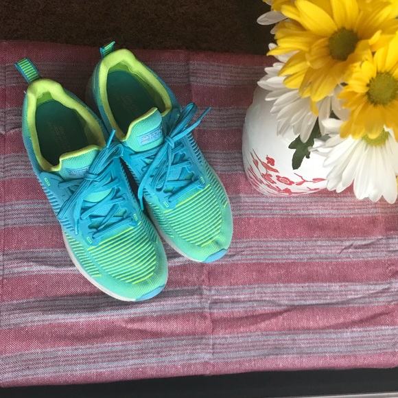 skechers memory foam blue